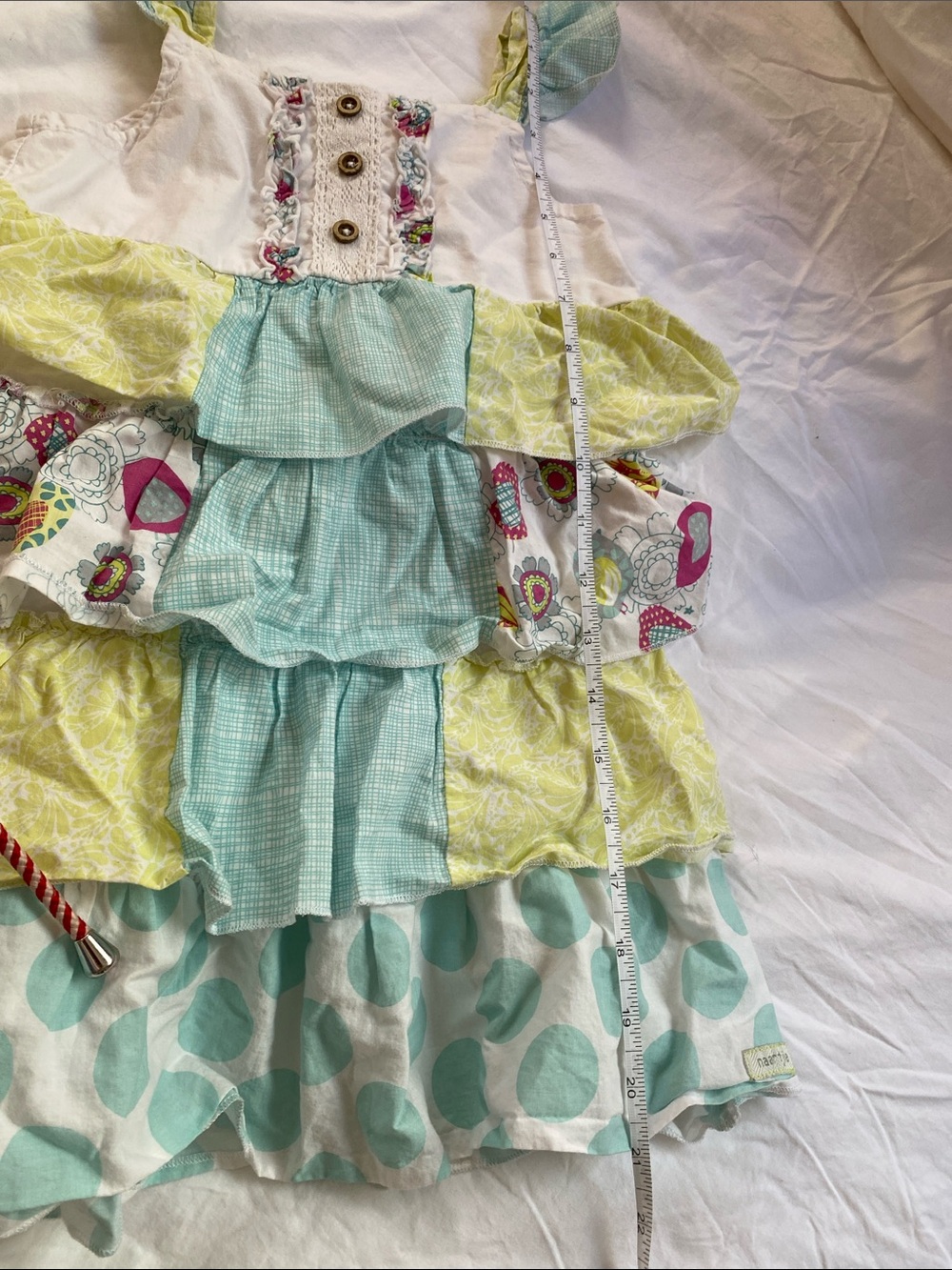 naartjie Kids Cream Top with Teal Logo Tag - Picture 6 of 6